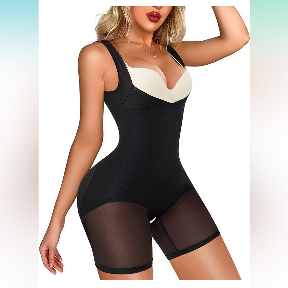 Josergo Shapewear Tummy Butt Control Shorts Bodysuit Black NEW NWT M/L